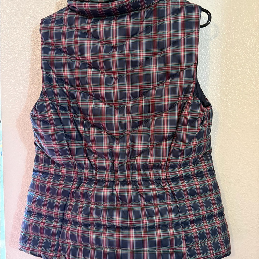 Talbots Navy and Plaid Puffer Vest - Picture 4 of 5